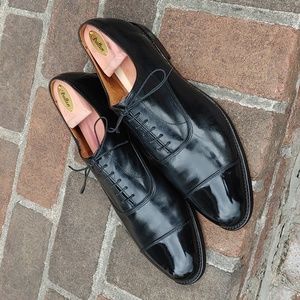 AE "Park Avenue" Black Cap Toe Oxfords